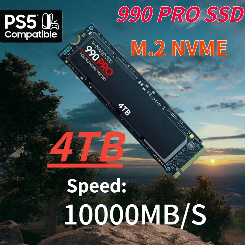 Boxs Original 990PRO 1TB 2TB 4TB SSD M.2 2280 PCIE Gen 4,0 x 4 NVME 2.0 Lesen Sie 10000 MB/s Solid State -Dirves für Spielekonsolen/Laptop/PS5