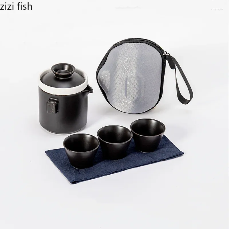 Juegos de teteras juego de té de cerámica equipo portátil para hacer viajes al aire libre accesorios para tetera y taza de té herramientas