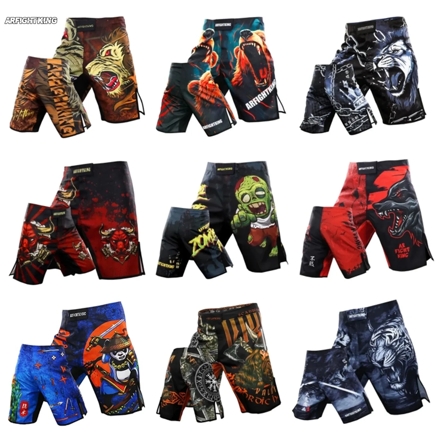 Lutador jujitsu esportes 5 pontos comprimento shorts ginásio taekwondo thai boxe vestido mma calças tamanho XXSXL 240315