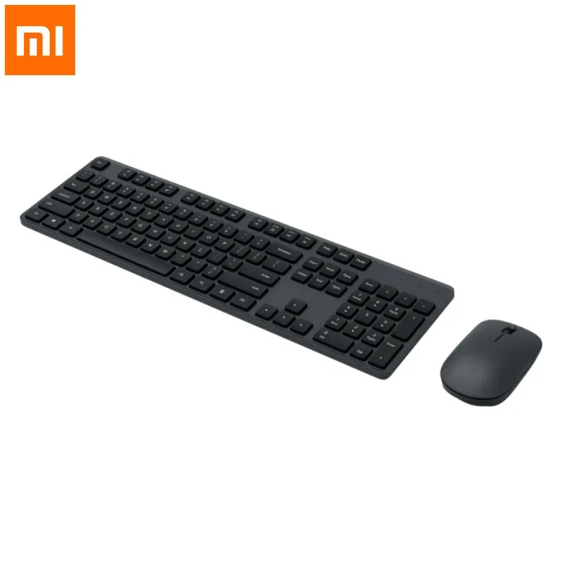 Kontrollera original Xiaomi trådlöst tangentbordmusuppsättning 2.4 GHz Portable FullSize Tangentboard Mouse Combo Notebook Laptop for Office Home