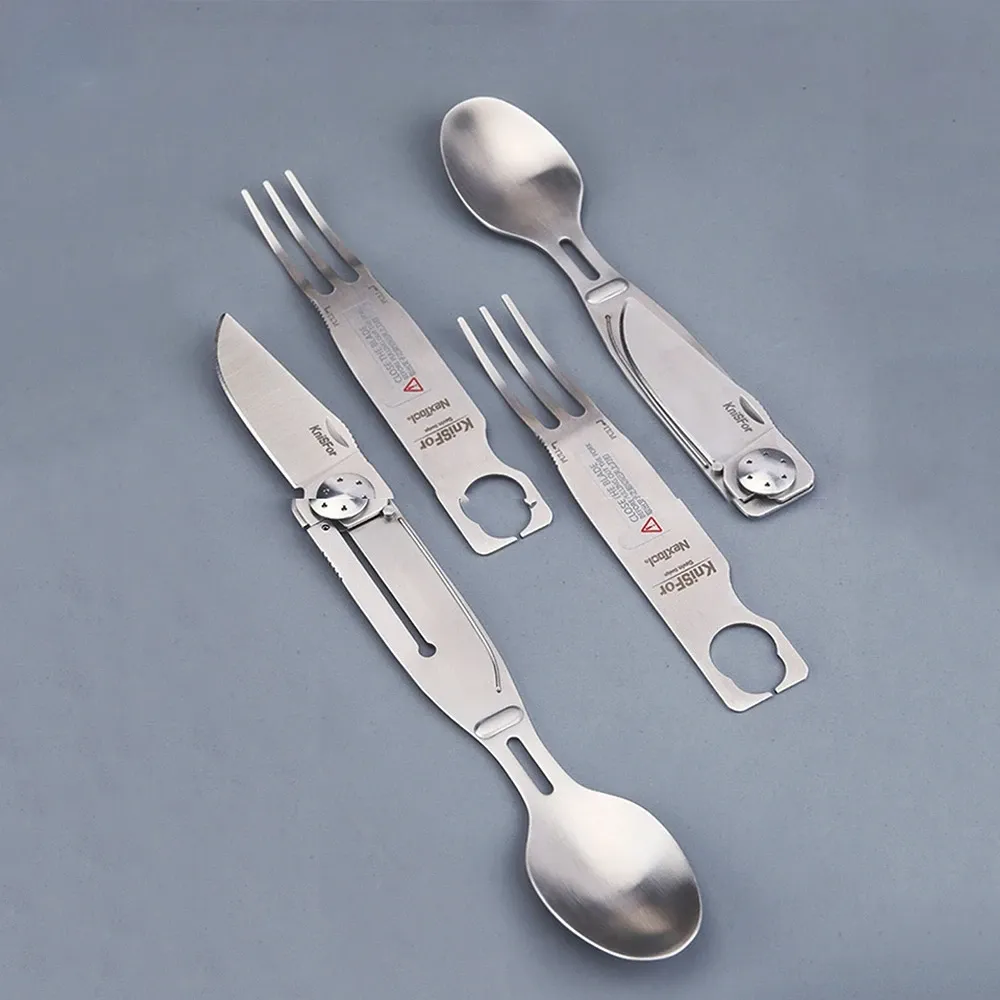 Contrôle NexTool vaisselle multifonction 3 en 1 couteau fourchette cuillère acier inoxydable antirouille antiseptique pour cuillère Portable d'extérieur