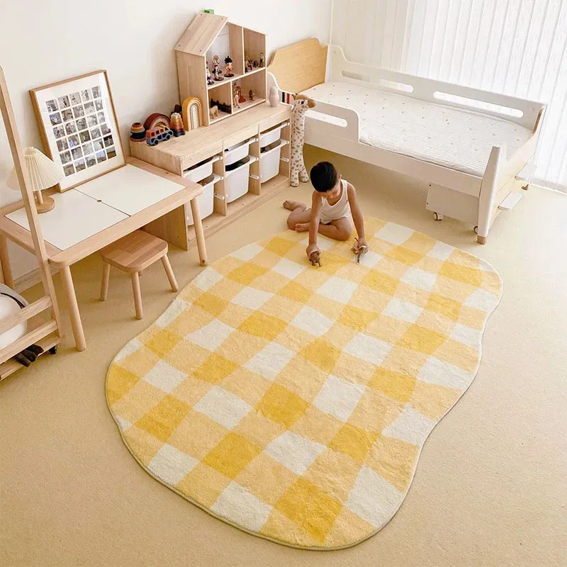 Plaid minimaliste grande surface salon tapis confortable doux chambre tapis décoration de la maison enfants tapis Tapete IG 240401