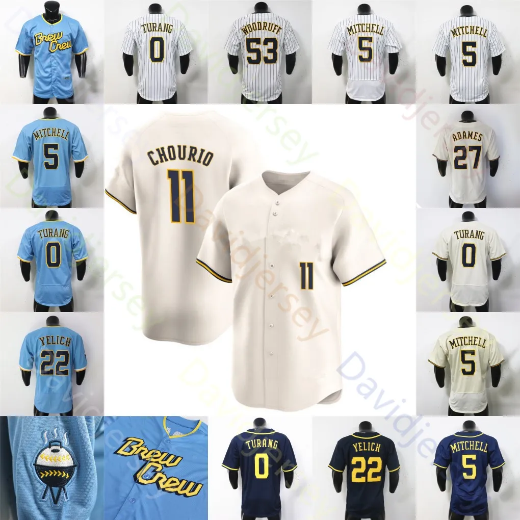 yelich Jersey Jackson Chourio Willy Adames Brice Turang Jeferson Quero Garrett Mitchell Joey Ortiz William Contreras Robin Yount Bauers Sanchez Misiorowski Women