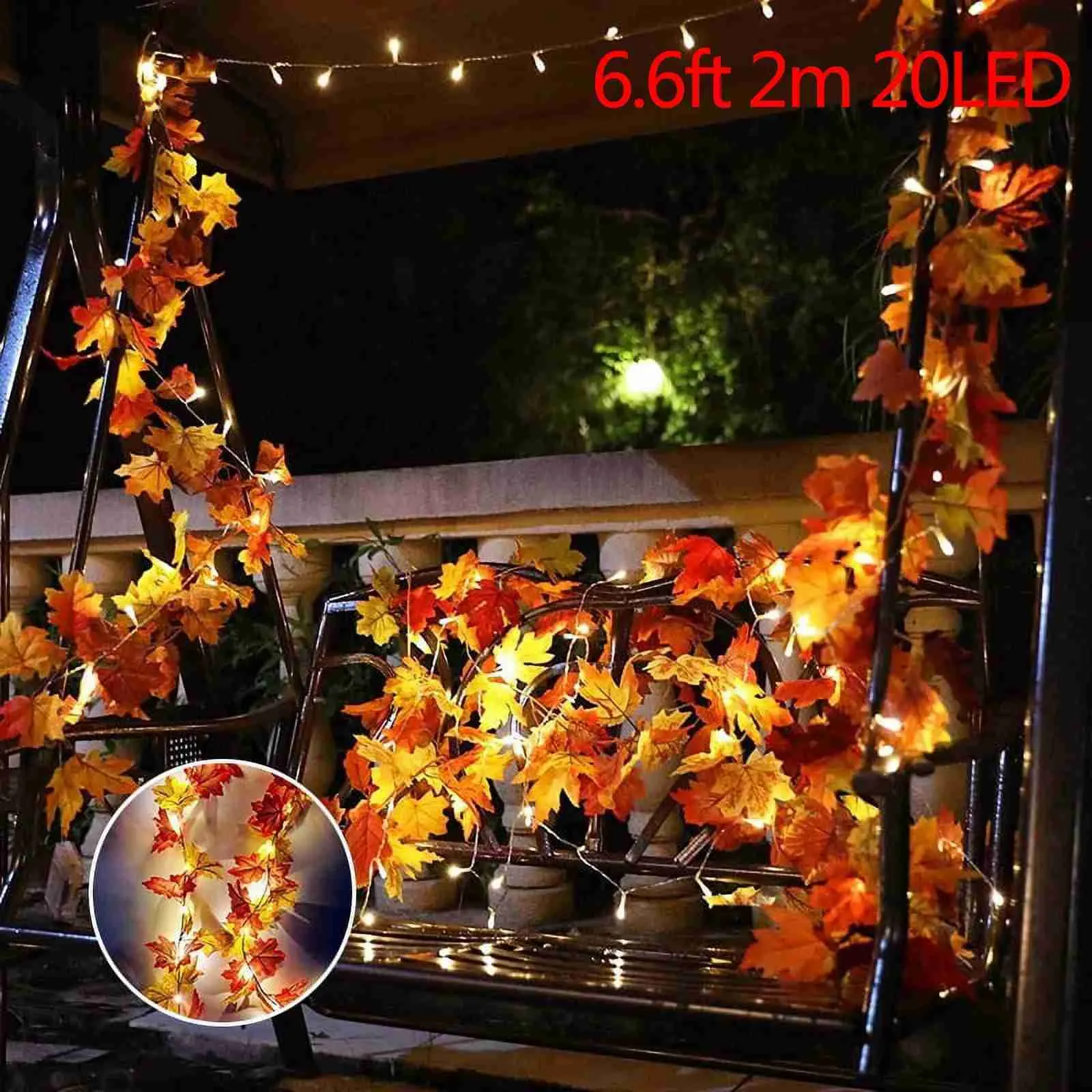 Stringhe LED Due colori Foglie Foglia d'acero String Lights Rattan Festival Decorazione del partito Decorazioni per la casa Luces Led Guirlande Lumineuse YQ240401