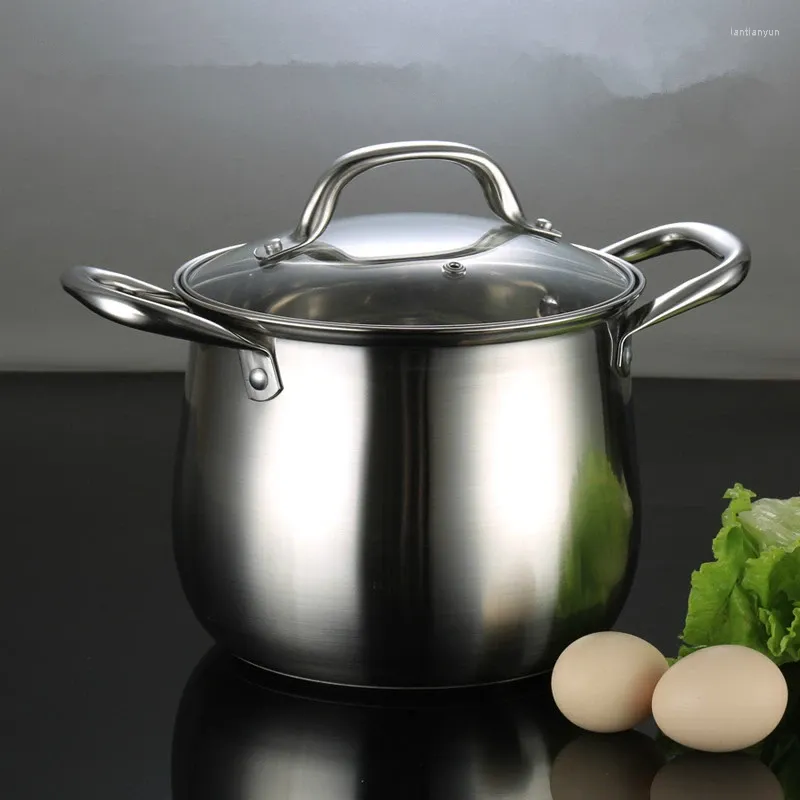 Cookware Sets High Quality 304 Stainless Steel Pots Thickness 20cm-26cm 3-Ply Sandwiched Base Casserole Large Capacity Panela