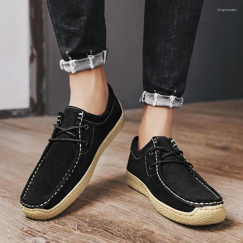 Casual Shoes Men's Leather Pig Skin Breathable Snail 2024 Male Comfortable Outdoor Walking Shoe Classic Loafers Men Sneakers