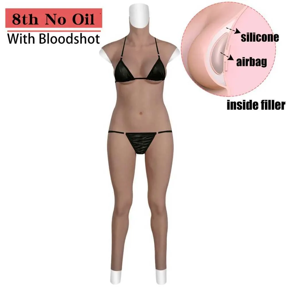 Almofada de peito EYUNG 8th Crossdress Bodysuit Silicone Full Body Fantazi Bodysuit Cosplay Silicone Crossdresser Suit Travesti Body Suit 240330