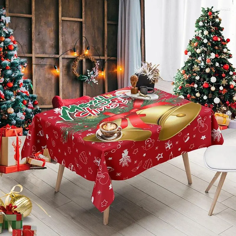 Sandalye Noel partisi baskılı masa örtüsü kapağı şenlikli dekorasyon elastik tek parça emici kapsar