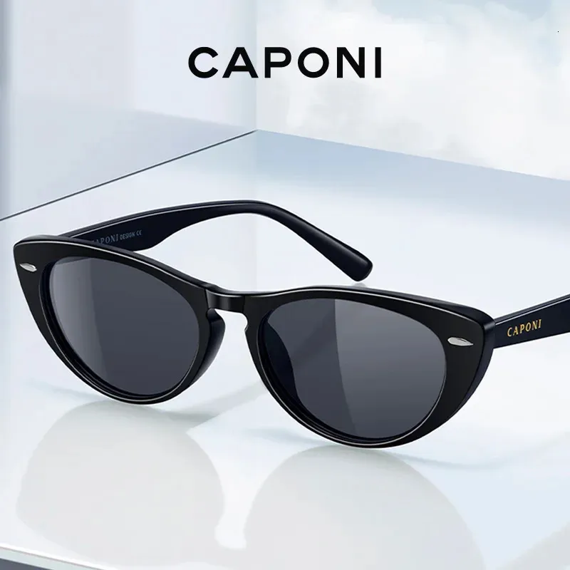 Caponi Brand Design Cate Eye Sunglasses for Women Fashion Nevensy Boldized Sun Glasses TR-90 Original Light Weight Eyewear CP2142 240326