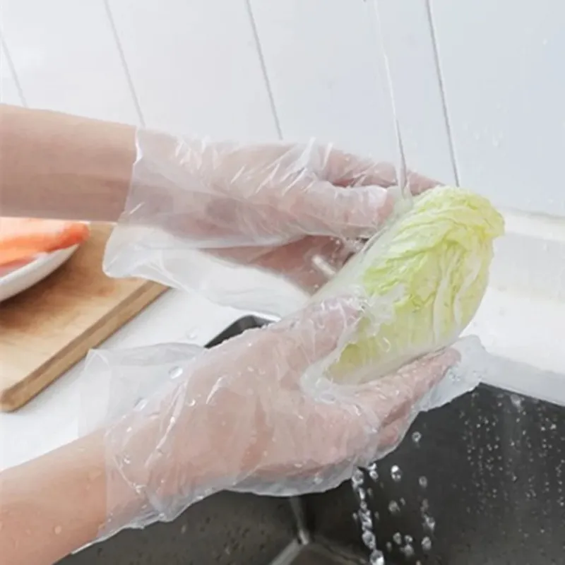 Transparent Disposable Plastic Gloves for Restaurant Use Home Kitchen Food Processing Household Cleaning Gloves