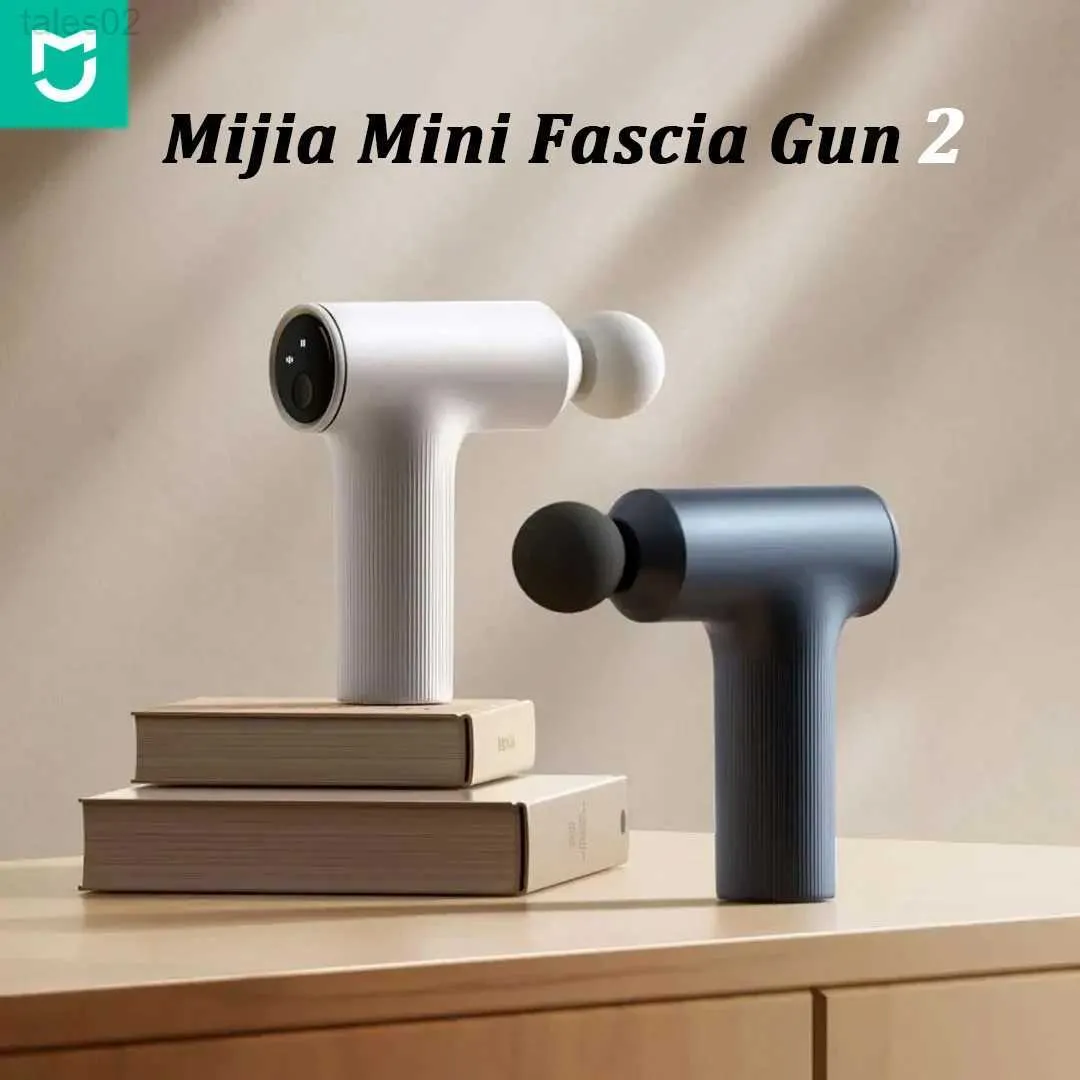 Massage Gun Full Body Massager Mijia Mini Fascia 2 18 kg tryck 2450mAh 3 Huvudmuskel axelhals avslappnad indikator Ljus yq240401