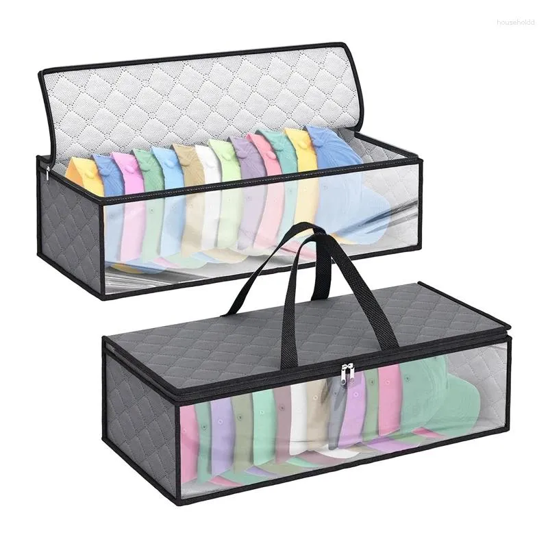 Storage Bags 2 Pack Hat Bag For Baseball Caps Organizer Case With Carry Handles Closet Moisture