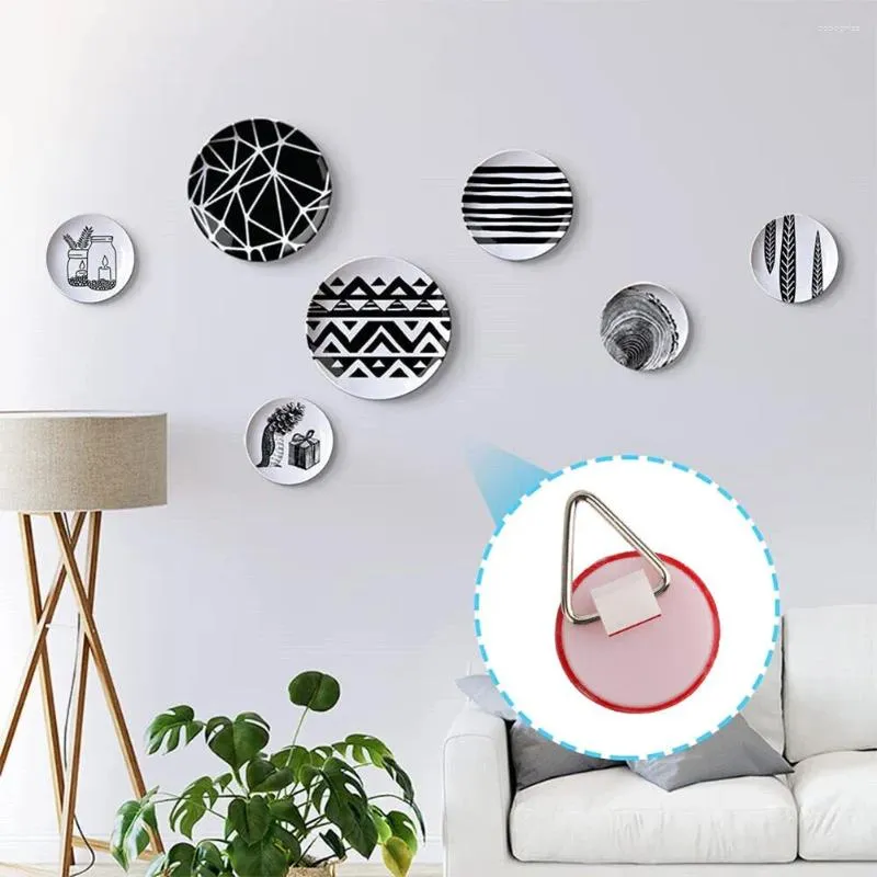 Ganci 20 pezzi Ganci per piastre a disco in plastica 22 mm Adesivo invisibile per appendere quadri da cucina Forniture per l'organizzazione della casa Decorazioni per la casa