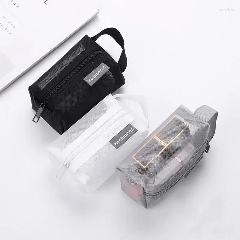 Storage Bags Mesh Transparent Cosmetic With Zipper Multipurpose Toiletries Pouches Portable Organizing Bag Supplies