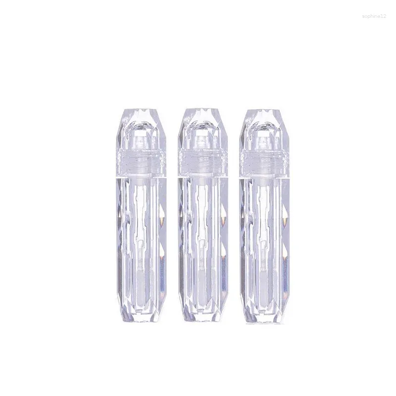 Förvaringsflaskor 30 st 50 st Clear Diamond Lip Glaze Tubes Refillerbar flaska 3 ml honung kosmetisk förpackning plast tomt glansbehållare