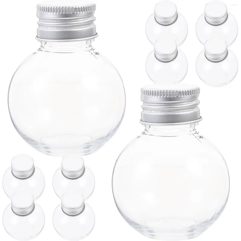 Vaser 10 st mjölkbehållarvattenflaskor tätande kall kaffe bärbar plast med lock utomhusjuice festen