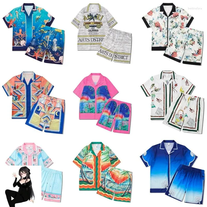 Survêtements pour hommes Multi Versions Modèle Tissu mince Shortpant Short Shirt Set Hommes Femmes Hawaii Beach Holiday Surf Suit