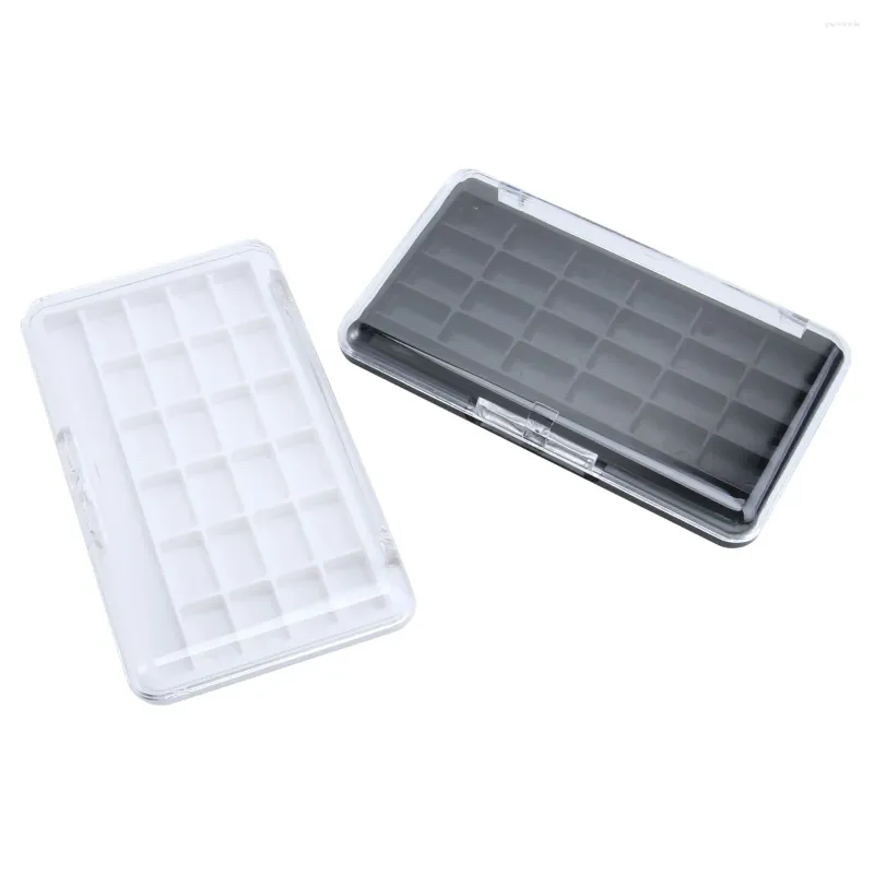 Bouteilles de stockage 2 PCS Boîtes en plastique transparentes Étui à fard à paupières Conteneur de palette vide