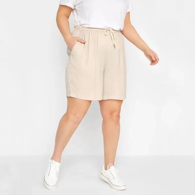 Plus Size Elastic Drawstring Waist Summer Casual Short Pocket Side Loose Lightweight Sports Shorts Large 5XL 6XL 7XL 240322