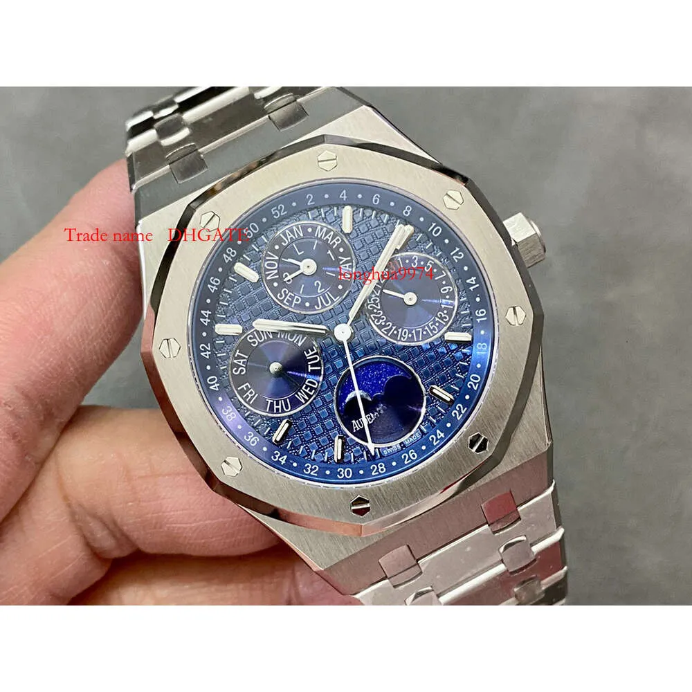 Ceramic Perpetual Superclone Calender Men's Cal5134 Watch Bezel Movement White 41mm10.5mm Moon 26579 Automatic Fas Mechanical Armband Watch Mens APS 185