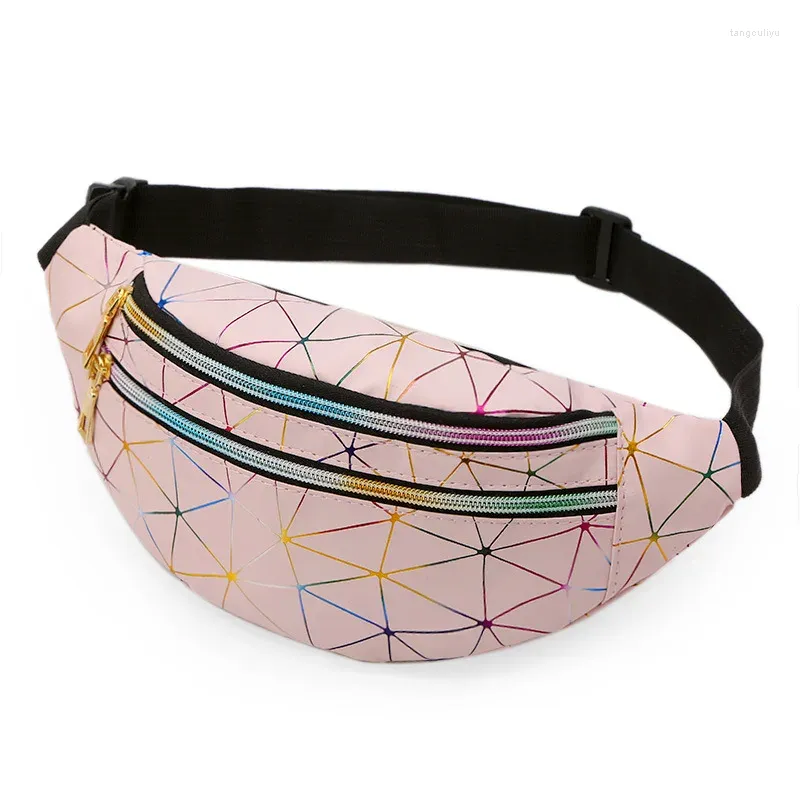 Bolsas de cintura Holográfica Fanny Pack Cinturón de mujer Bolsa Mujer Láser Cofre Teléfono Bolsa Lady Banana Monedero Bum Riñón