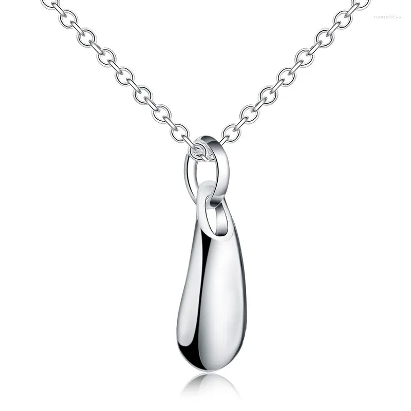 Ожерелья-подвески из стерлингового серебра 925 пробы, 18 дюймов, ожерелье с каплей воды/слезкой/дождевой каплей для женщин, модные свадебные украшения, подарок