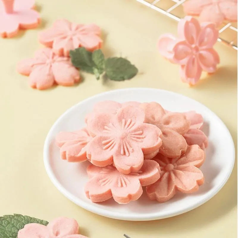 Baking Moulds Floral Pink Dessert Mould Cherry Blossom Tool Fondant Bakeware Cake Cookie Maker Biscuit Mold Cutter