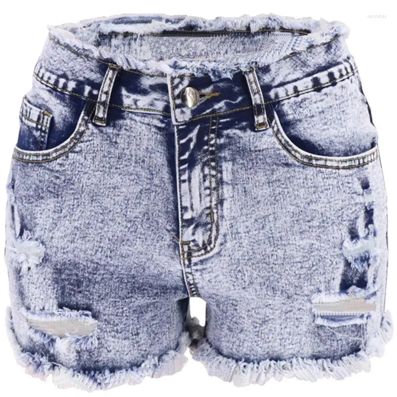 Dames Jeans Denim Broek Dames Street chic Laagbouw Strakke Heup Opgeheven Gaten Kwastje Fringe Rechte Shorts Skinny Sexy Dame Y2k