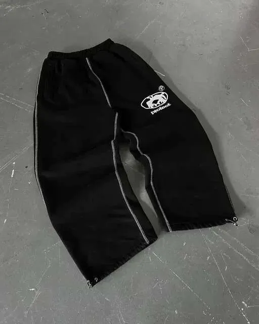 Haruku Hip Hop Striped Letters Embroidered Retro Baggy baggy Haruku Hip Hop Striped Letters Embroidered Retro Baggy baggy