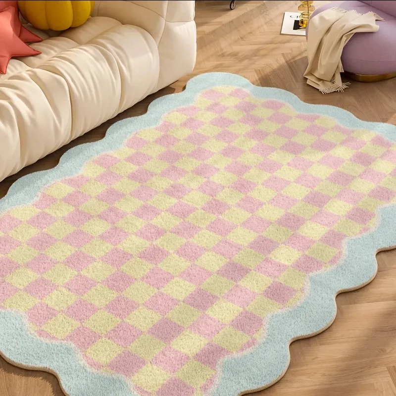 Tappeti per soggiorno Plaid Camera da letto per bambini Tappeto soffice Decorazione della casa Guardaroba IG Tappetini in peluche floreali Tapete Tapis 240401