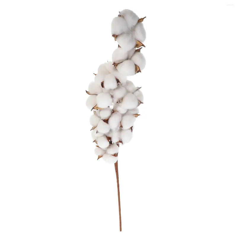 Fiori decorativi Farmhouse Cotton Stem Rami Disposizione dei fiori Decori Decorazioni per la casa