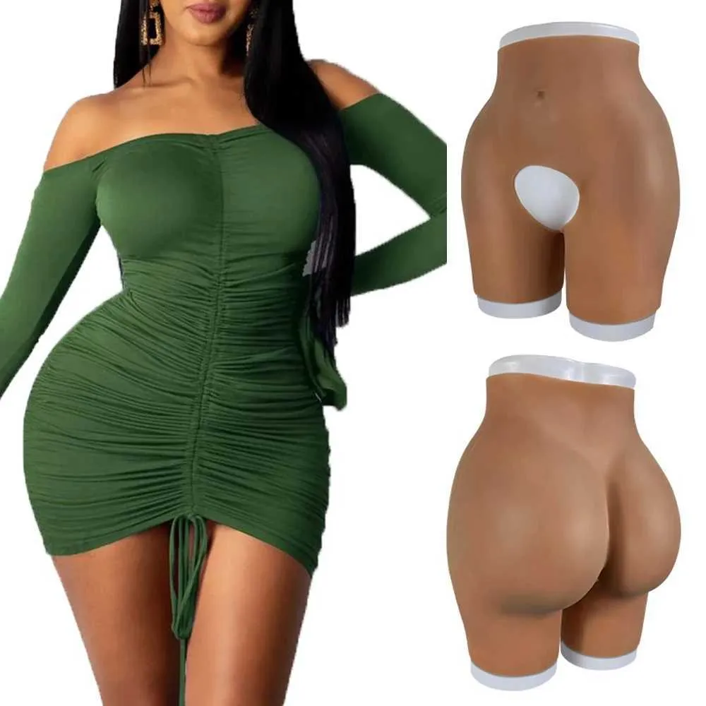 Almofada de peito Silicone Nádegas e Hip Enhancement Shapewear para Mulheres Feminino Realista Sexy Fake Butts Acolchoado Calcinha de Mudança Aberta Big Ass 240330