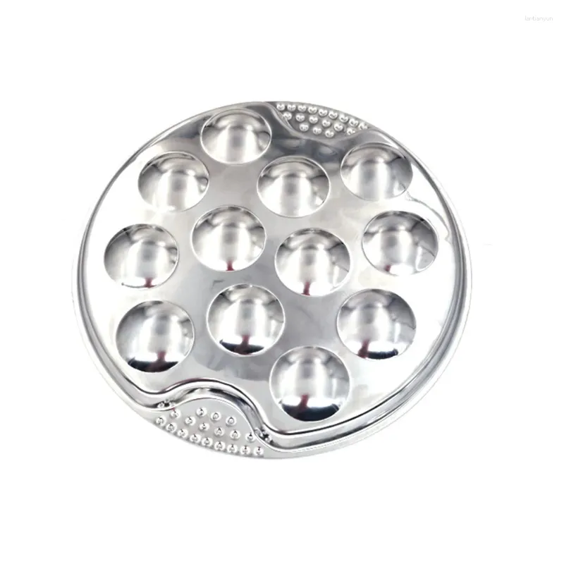 Plates Mushroom Escargot Dish Home Kitchen Heat Resistant Easy Clean Dinner Server 12 Holes Snail Plate Stainless Steel Restaurant