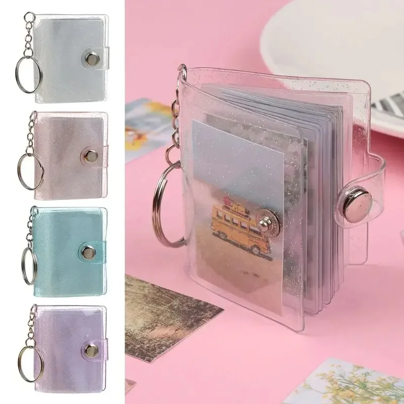 1PC PVC Key Chain Accessories Jewelry 2 Inch For Photos Cards Photos Holder Mini Photo Albums photocard album mini album