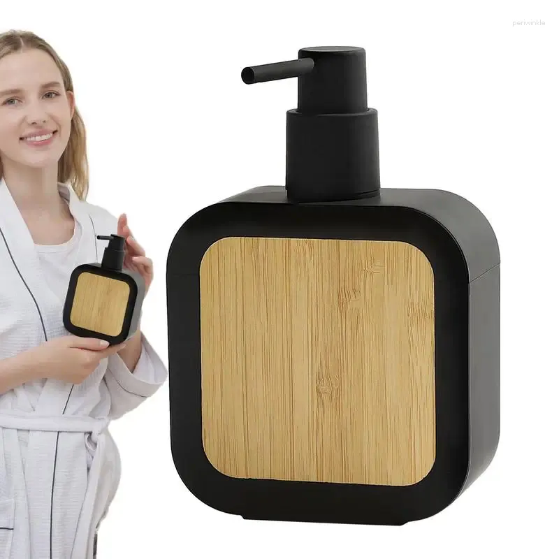 Flytande tvåldispenser bambu design hand lotion pump dusch flaska lyxpress container för badrum tvättrum