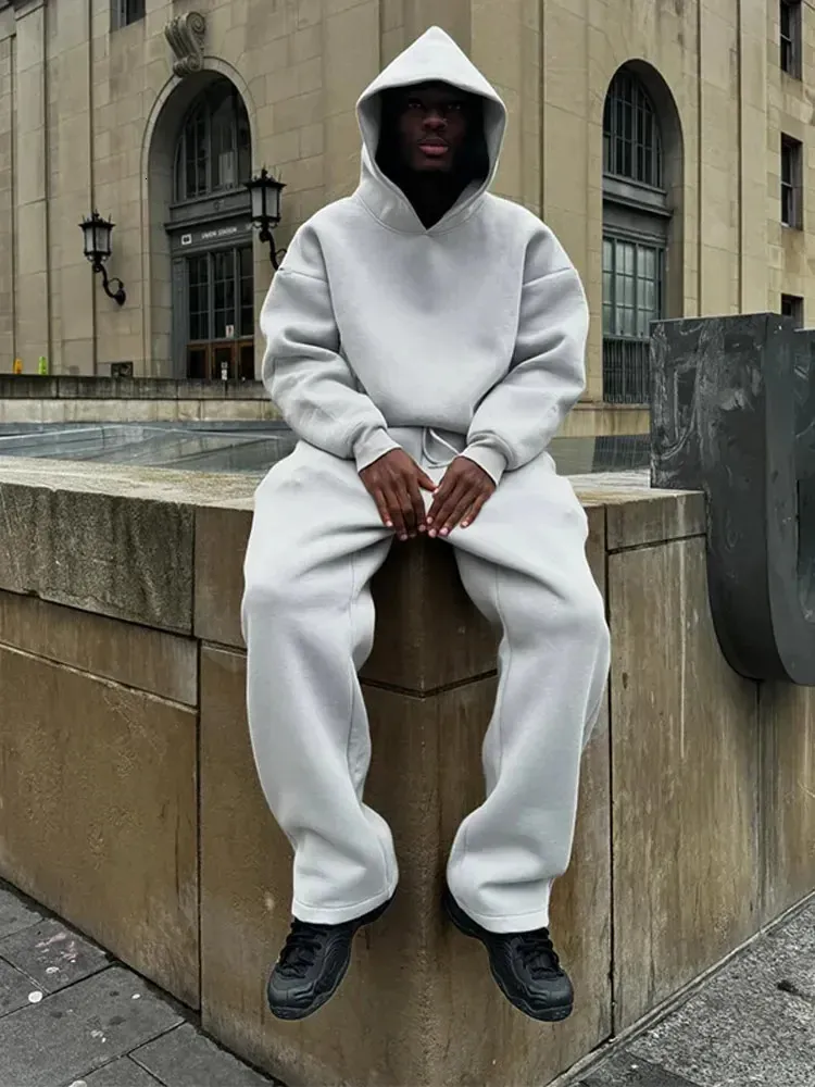 Felpa Con Cappuccio Uomo, Maglione Baggy Streetwear Y2K, Oversize Con Zip, Tinta Unita, Abbigliamento Sportivo