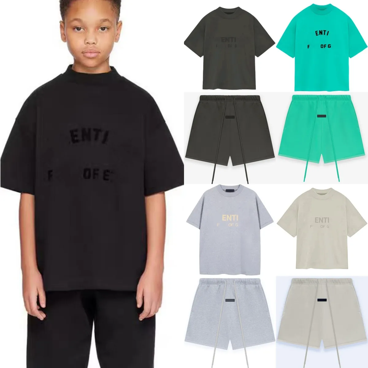 ess Designer-Kleidungssets für Kinder, Baby-Trainingsanzüge, kurzärmelige T-Shirts, Shorts, Pullover, T-Shirts, Hosen, Jogger, lose Oberteile, Buchstaben, lässige T-Shirts, Kinderkleidung, Anzüge, Schwarz