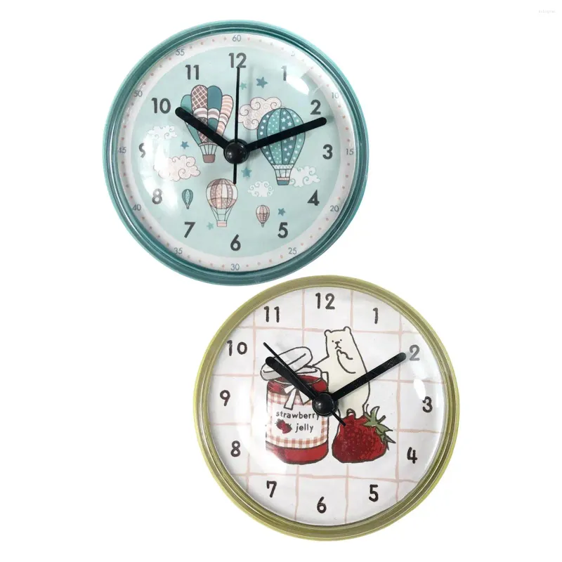 Horloges murales Horloge de table Mini ventouse étanche pour chambre à coucher salle de bain extérieure