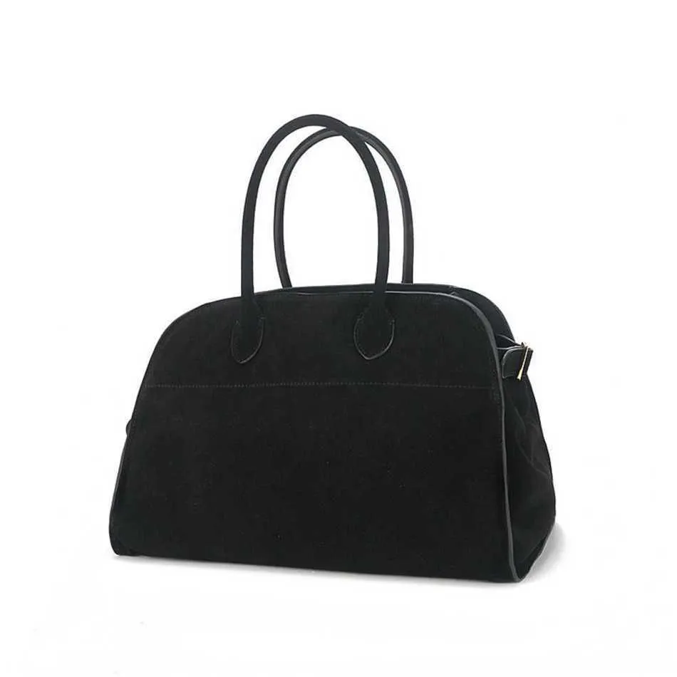 Classic Leather Suede Tote For Women Smooth Handheld Shoulder Bag 