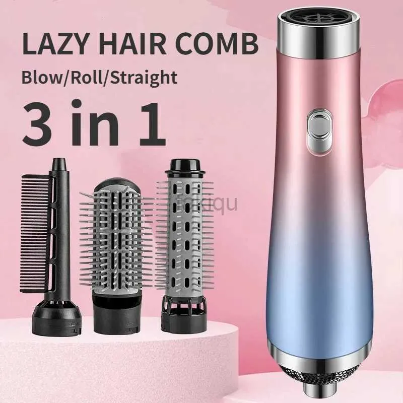 Hair Dryers Professional 3 In 1 Electric Hair Dryer 3-versnellingen Hot-Air borstels Haarblawercurler en rechteigerstylinggereedschap Complete Set 240401