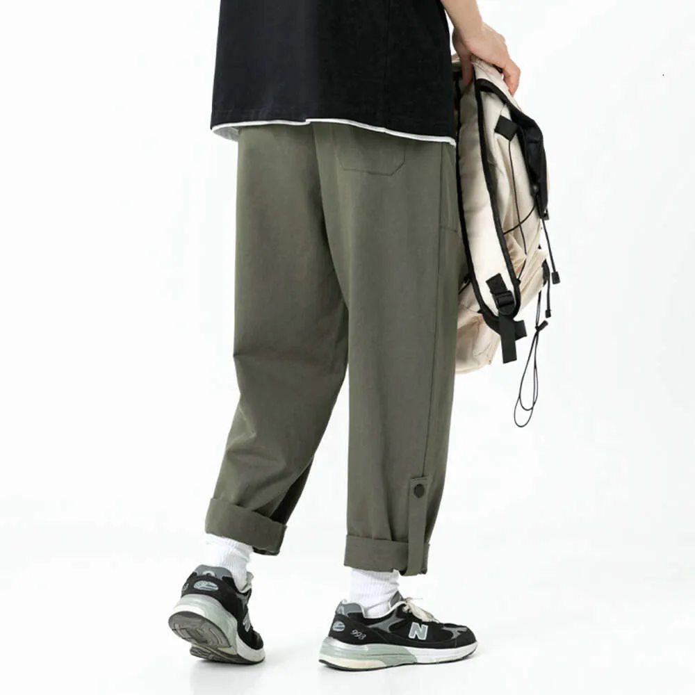 Han Lu, новые повседневные брюки весны 2024 года, мужские модные брендовые свободные брюки, прямые брюки для рабочей одежды