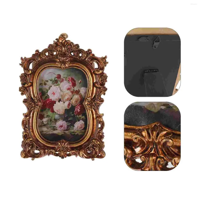 Frames European Style Po Frame Vintage Picture Home Holder Desktop Luxury Decor Displaying Gold