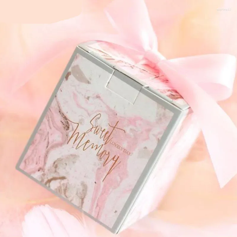 Envoltório de presente caixa de cor rosa saco favores de casamento embalagem chá de bebê caixas de doces de festa de aniversário com fita