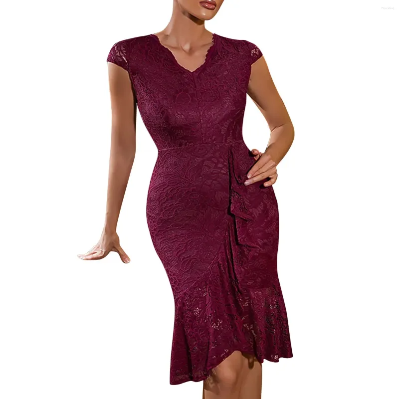 Elegant Lace Cocktail Dress - Womens Floral Bodycon Midi, Sexy Ruched Party  Evening Dress, Summer Formal Fishtail - Buy Now! from Dhgate Basic & Casual  Dresses - price 31.84
