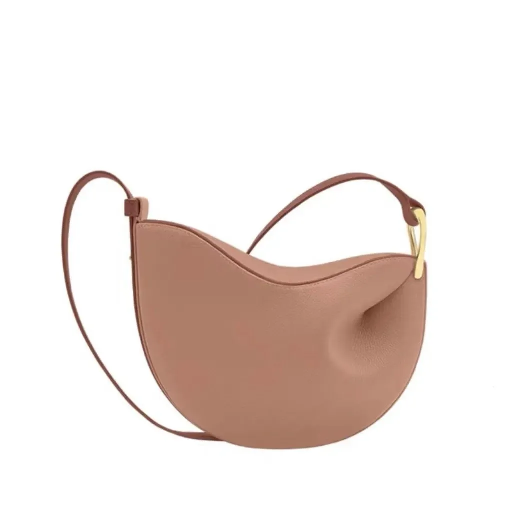 Summer Fashionable French Underarm Womens Bag Cross Stranded Retro Half Round One Shoulder Pea 240328