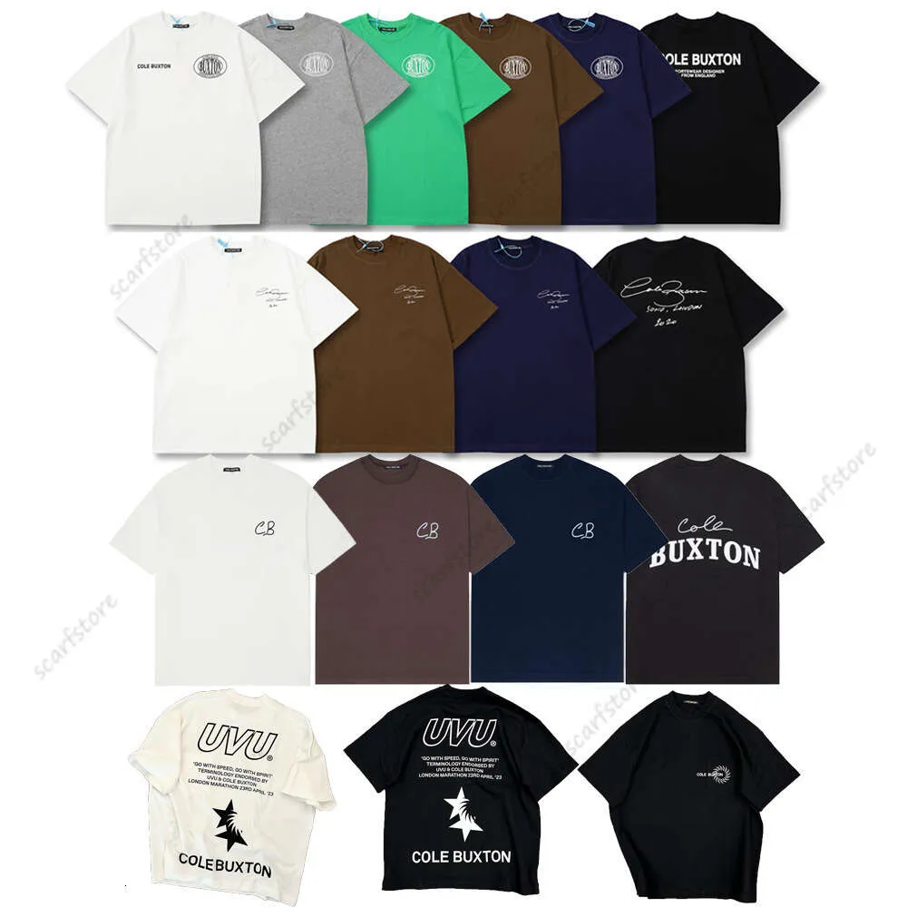 T-shirts voor heren trainingspakken Cole Buxton Tees Modeontwerper Marktvaluta Minimalistische bannersticker Geborduurd T-shirt met korte mouwen Trendy merkletterprint