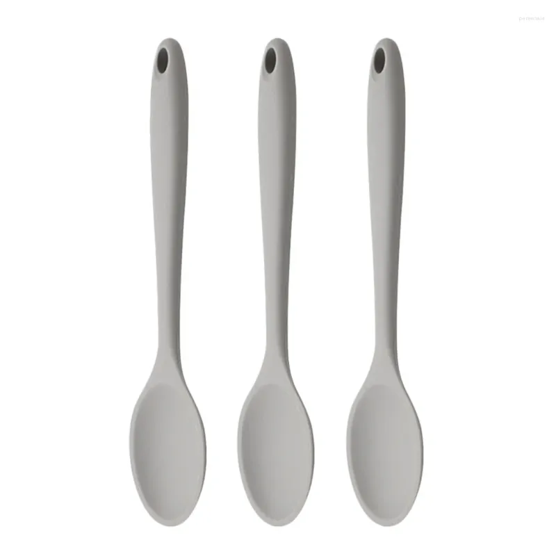 Spoons 3 Pcs Soup Silicone Salad Serving Kitchen Utensils Cooking Stirring Supplies Home Tools