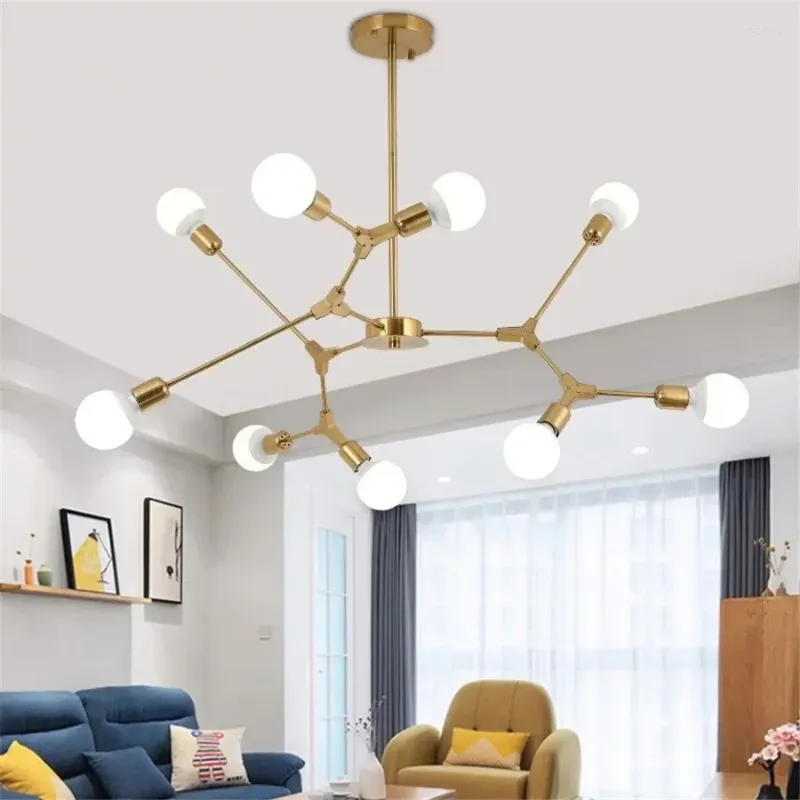 Avizeler Rotable Nordic Vintage Classic Chandelier Light E27 Oturma Odası Yatak Odası Mutfak Kapalı Aydınlatma için Yaratıcı Tavan Lambası