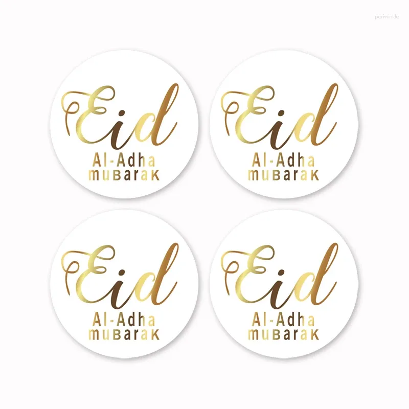 파티 장식 60pcs 골드 스탬핑 Eid al-Adha Holidays Supplies의 전통적인 무슬림 축제 -4cm 라운드 1 주문