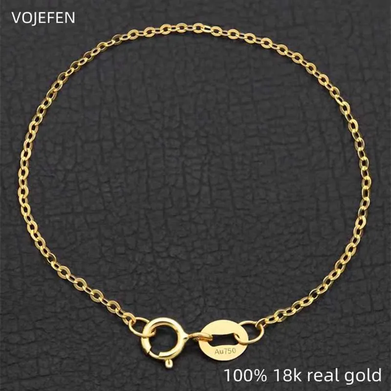 チェーンVojefen Womens Luxury Handmade Jewelry Brand 18k Mothers and Childrens Girls Chain Bracelet Fashion Q240401のTrue Gold New